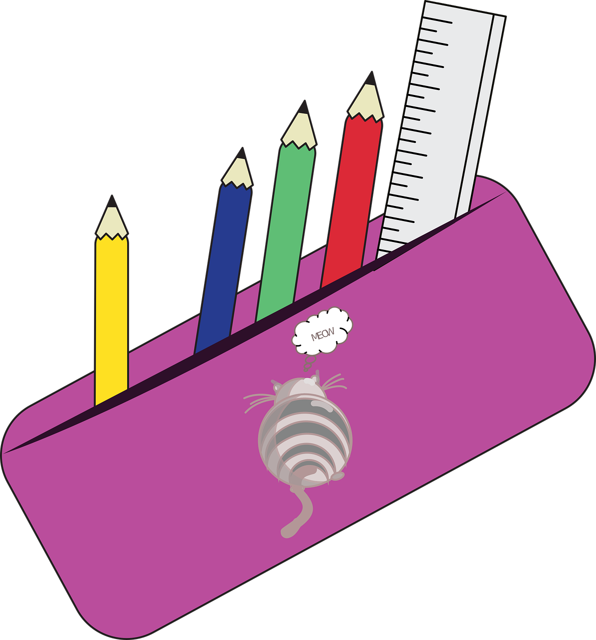 pencil case, pencil, school