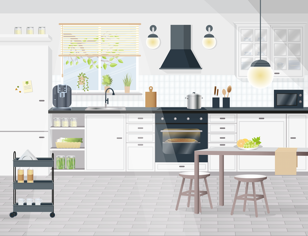 kitchen, flat, apartment